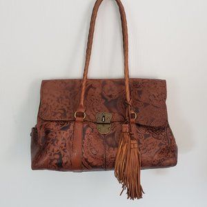 Patricia Nash Embossed Leather Satchel Bag